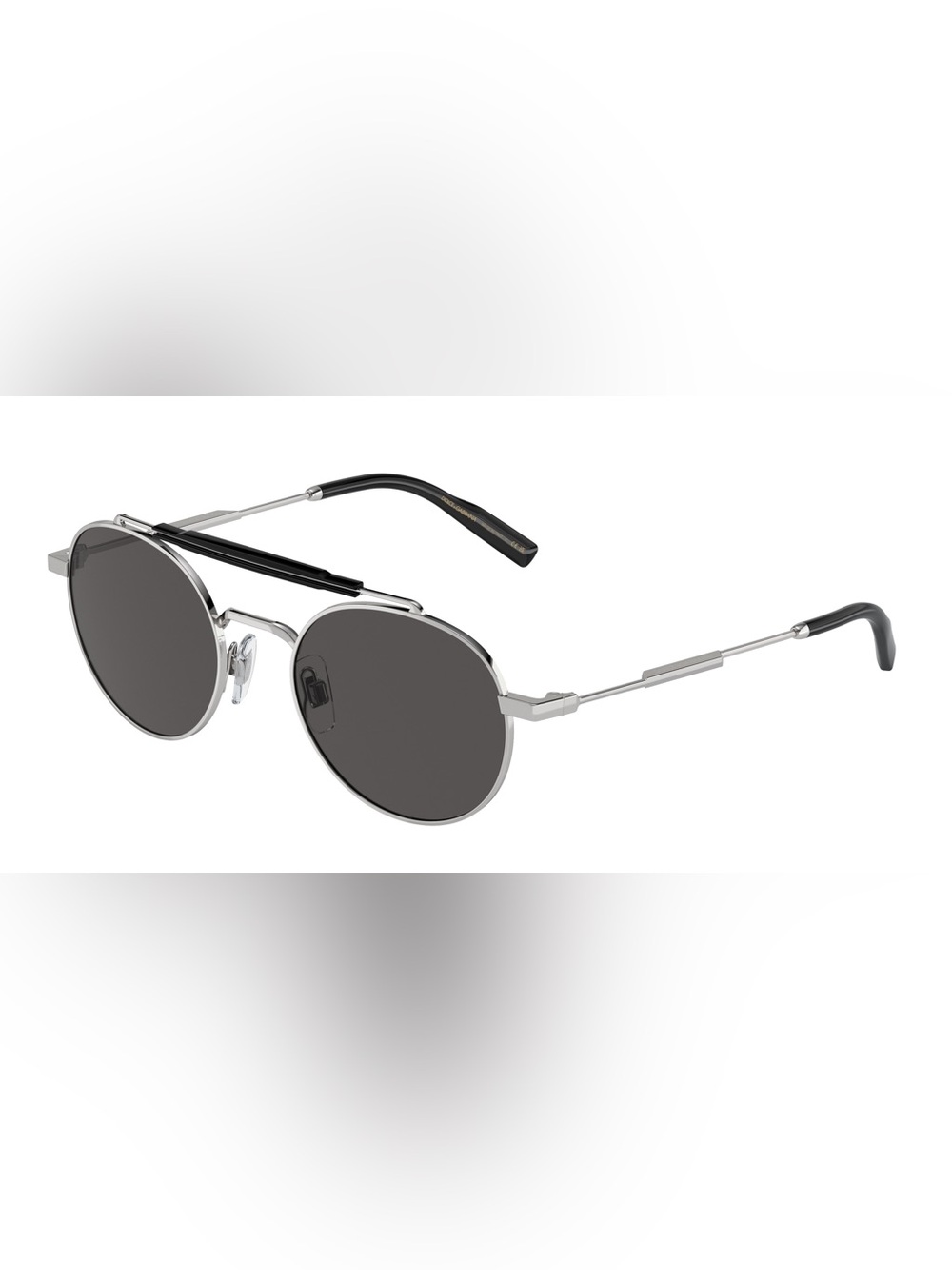 Dolce & Gabbana Round Frame Sunglasses - Silver Frame with Grey Lenses